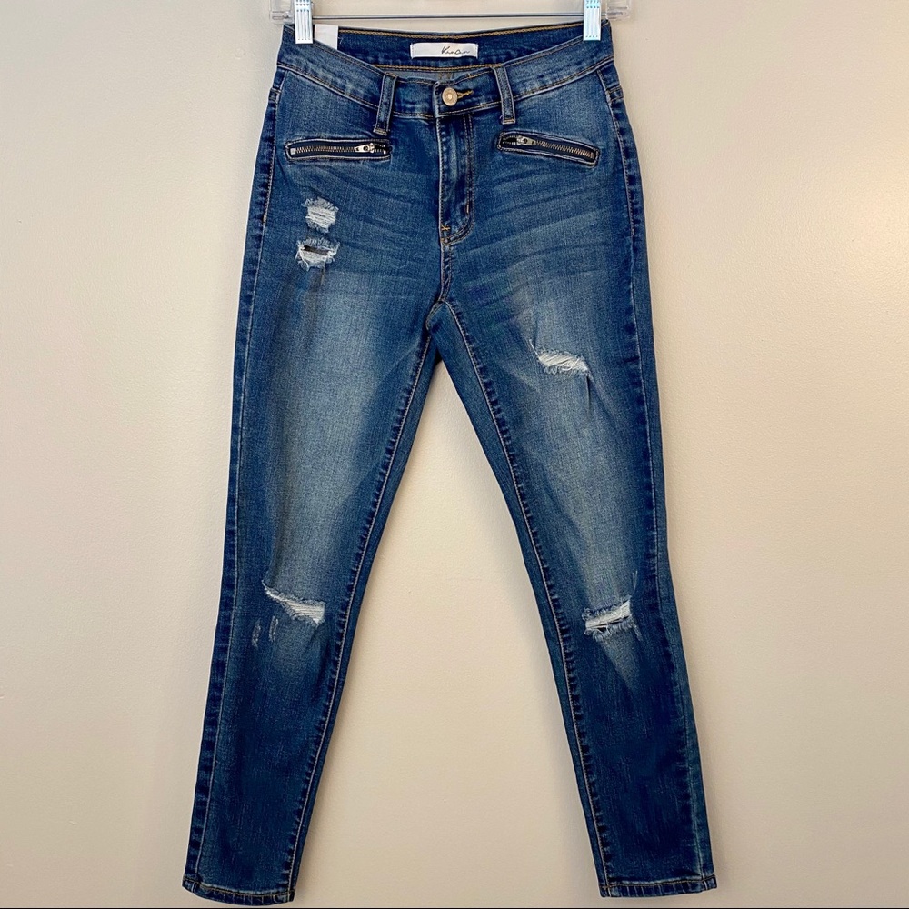 KanCan High Waisted Distressed Skinny Jeans